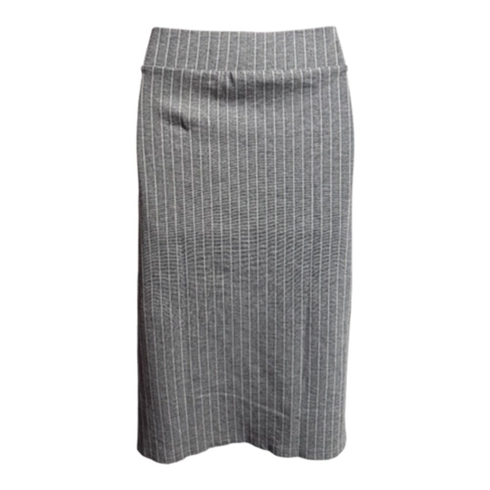 Baccini Gray White Striped Pencil Skirt Size L - Picture 3 of 10